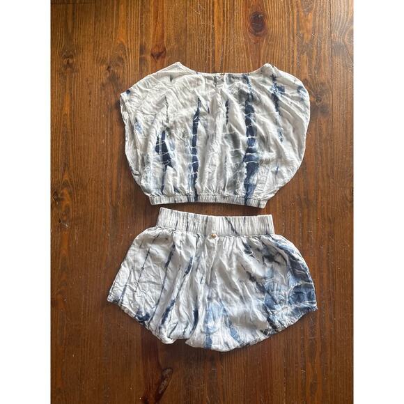 PQ Swim Boho Tie Dyed Lightweight Cropped Top and Shorts Resortwear set, M/L - Picture 6 of 7